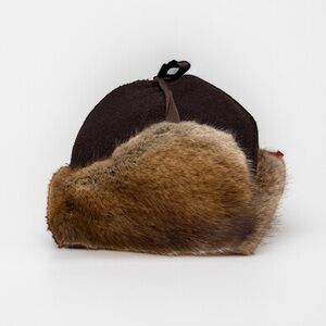 Vintage Crowncap Muskrat with Melton Crown Trapper Hat In Brown | Size M